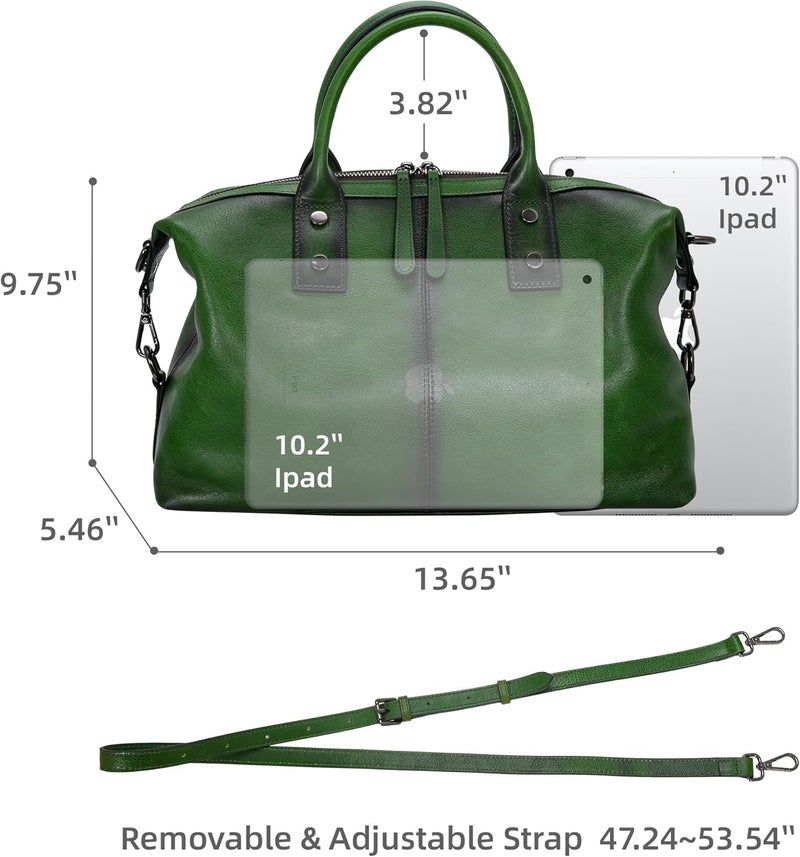 Iswee Genuine Leather Satchel Tote Bag Top Handle Handbag Designer Shoulder Bag Large Capacity Cross Body Bag - Image 3